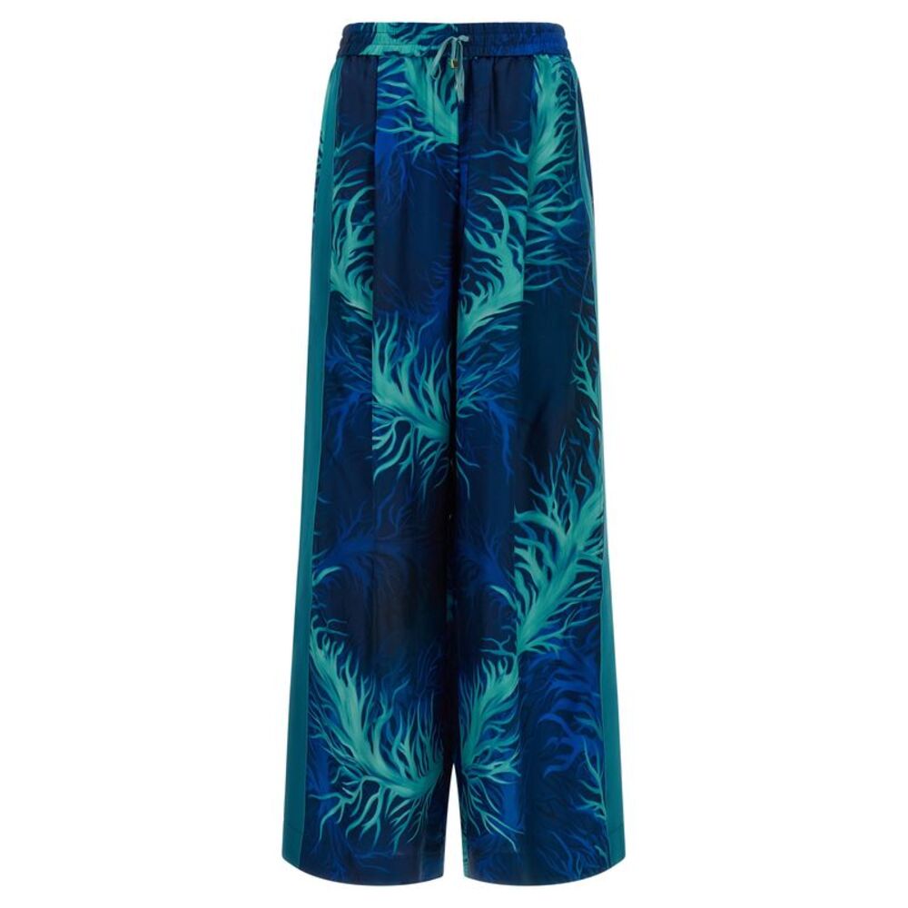 F.R.S. - FOR RESTLESS SLEEPERS Blue Silk Casual Women's Pants